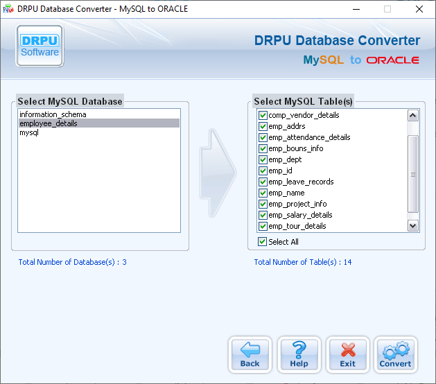 Database Converter For MS SQL To MySQL